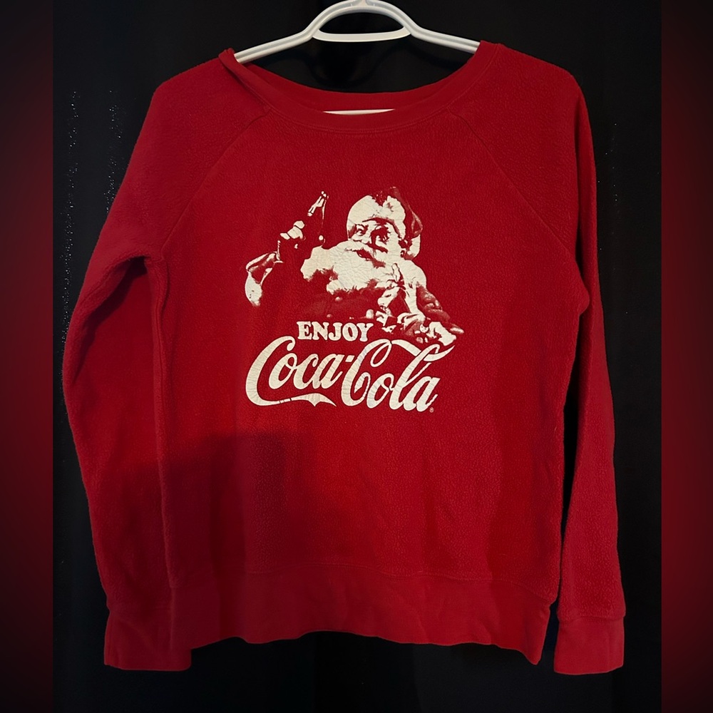 Adult size Medium fleece Coca-cola Christmas sweater